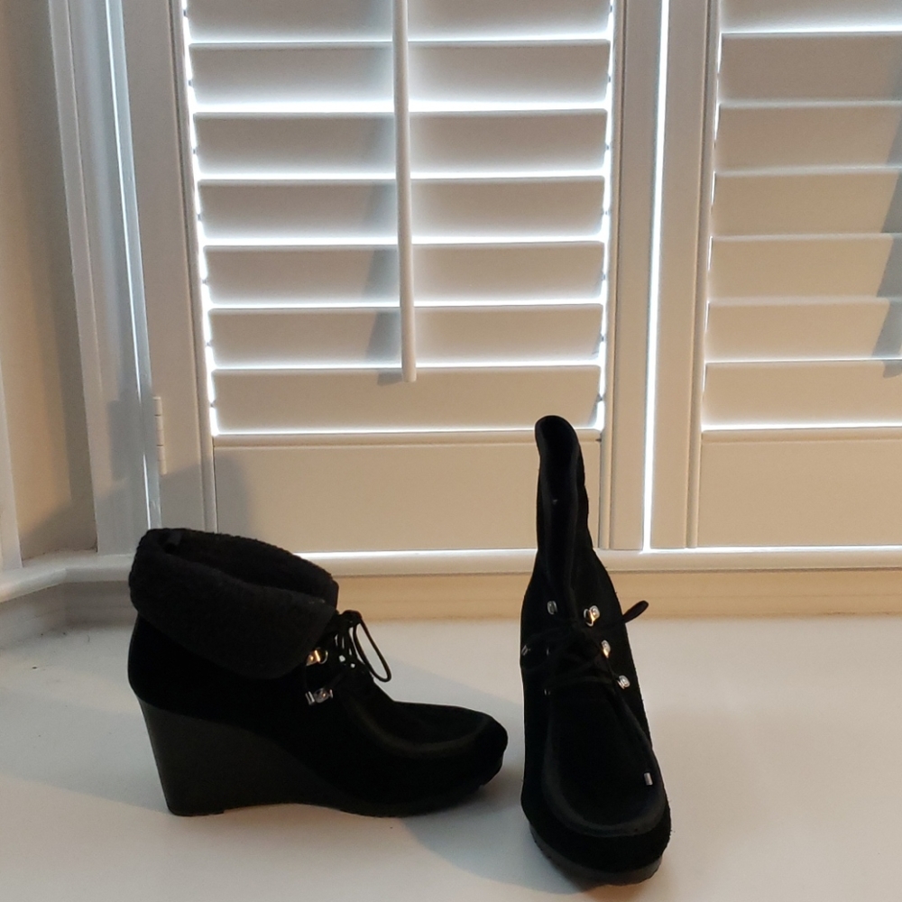 Suede Wedge Bootie